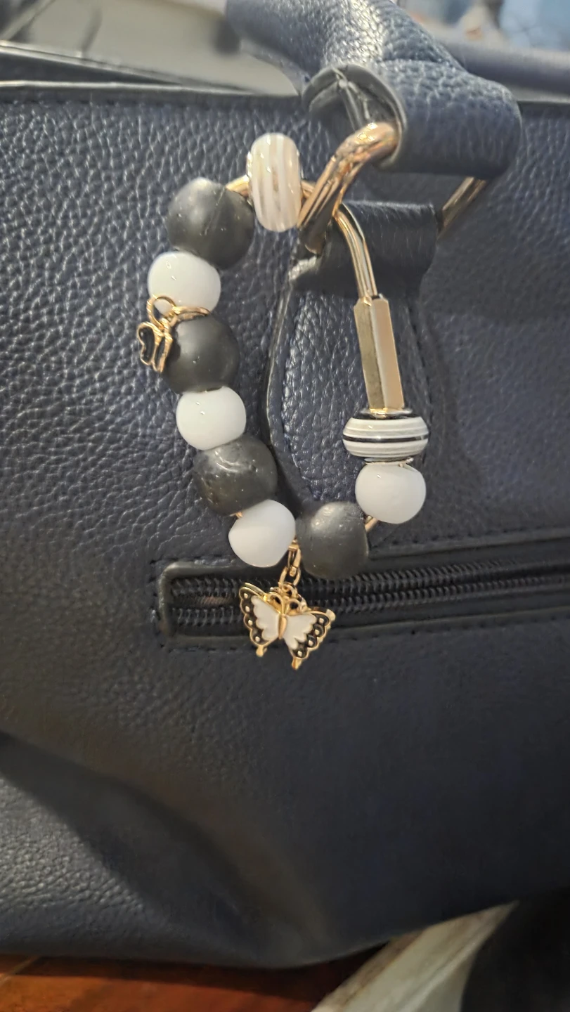Beaded Bag Charm with Butterfly Charms - photo 2