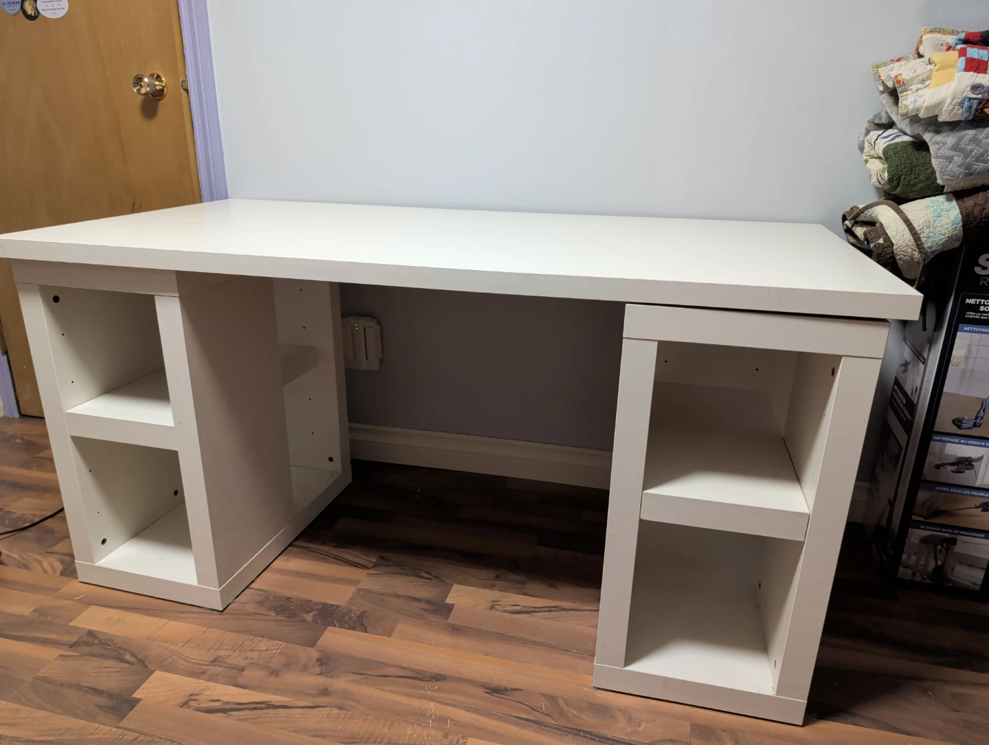 Ikea White Desk with Shelving