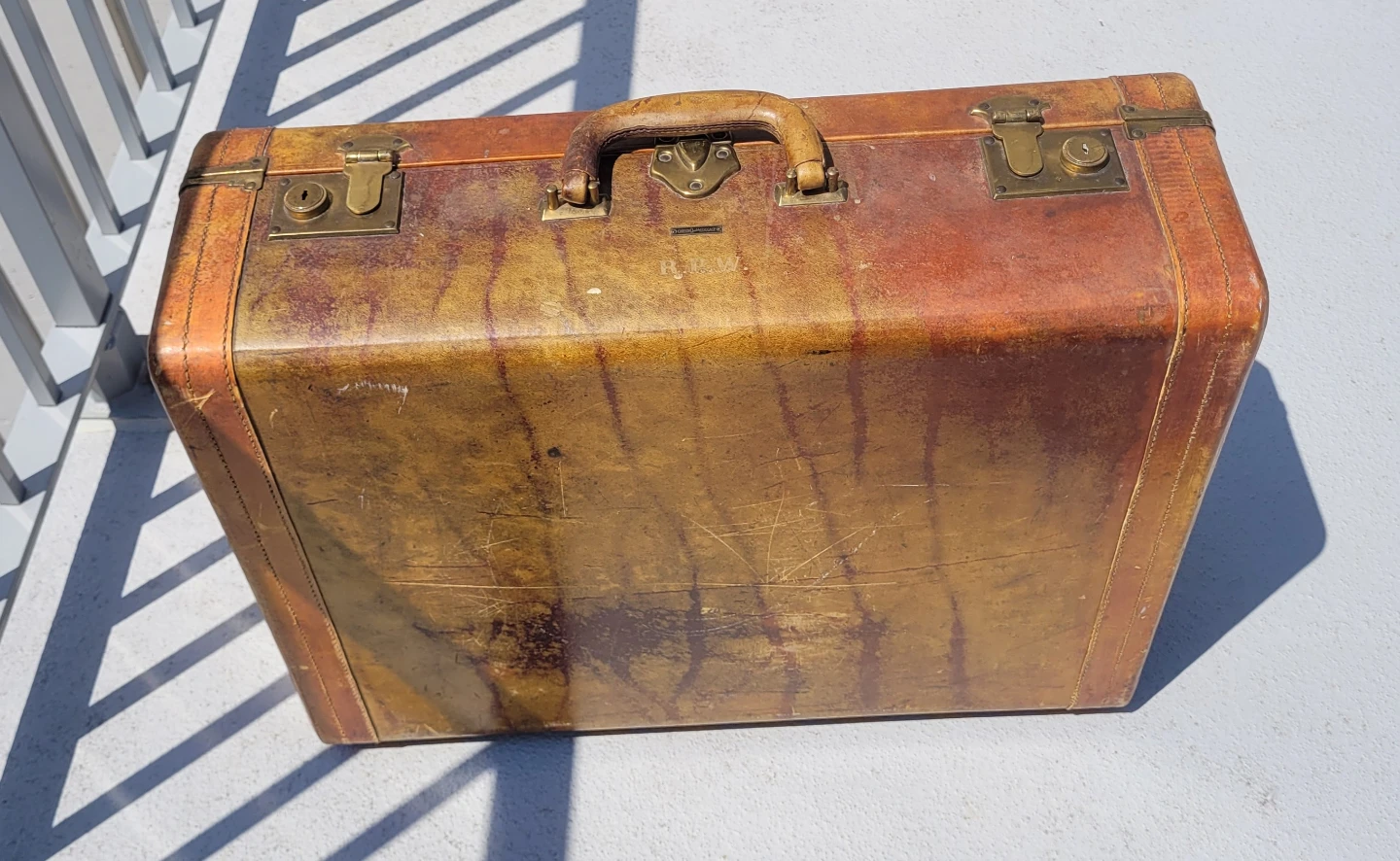 Vintage leather hardcase luggage