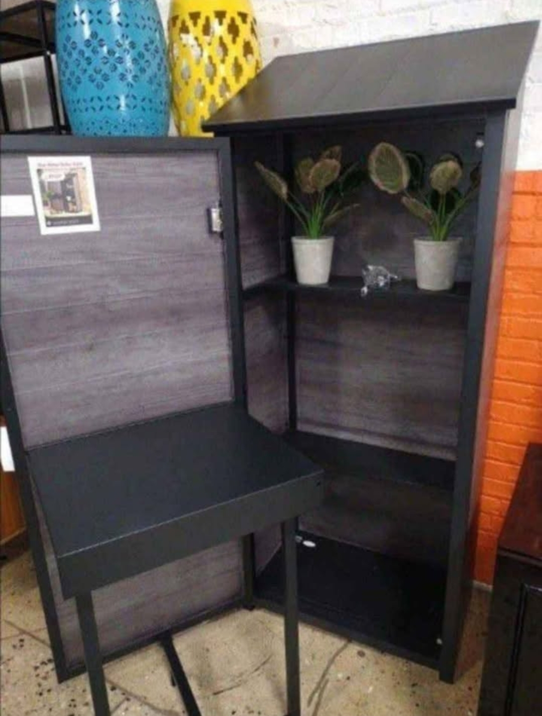 Outdoor Storage Cabinet with Fold-Down Table - photo 2