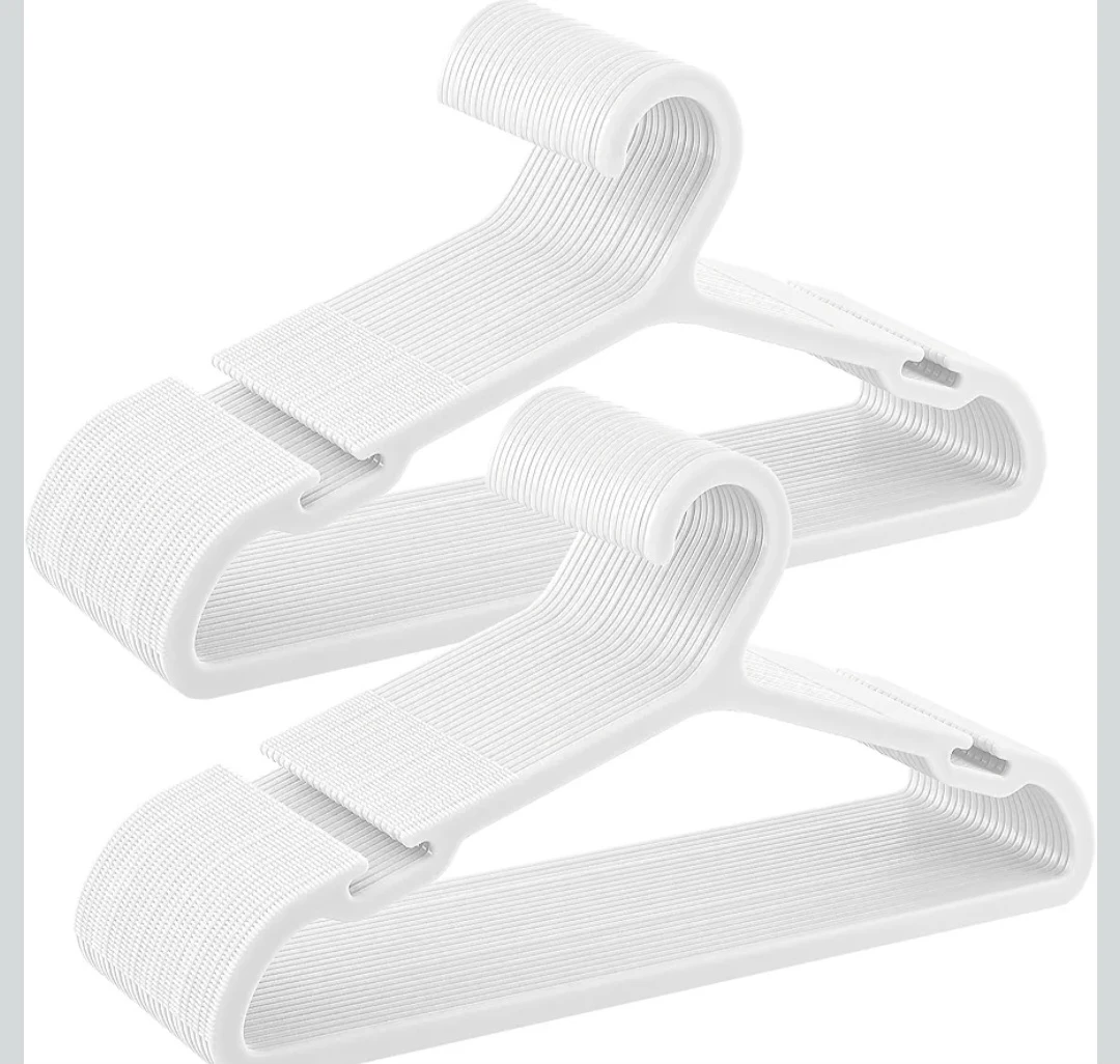 SONGMICS White Plastic Clothes Hangers (Set of 30)