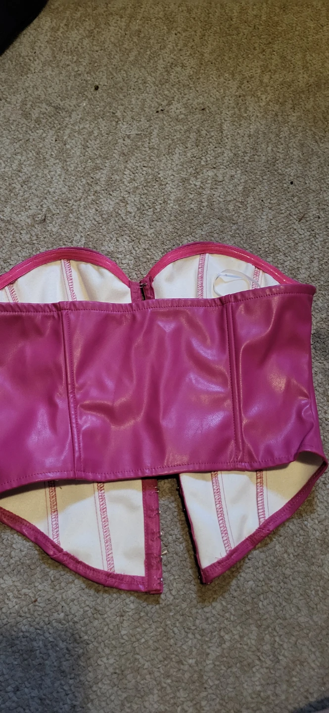 Pink Faux Leather Corset Top - photo 3