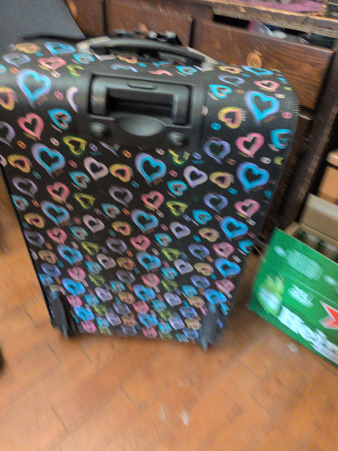 XOXO Rolling Suitcase - Black with Hearts - photo 2