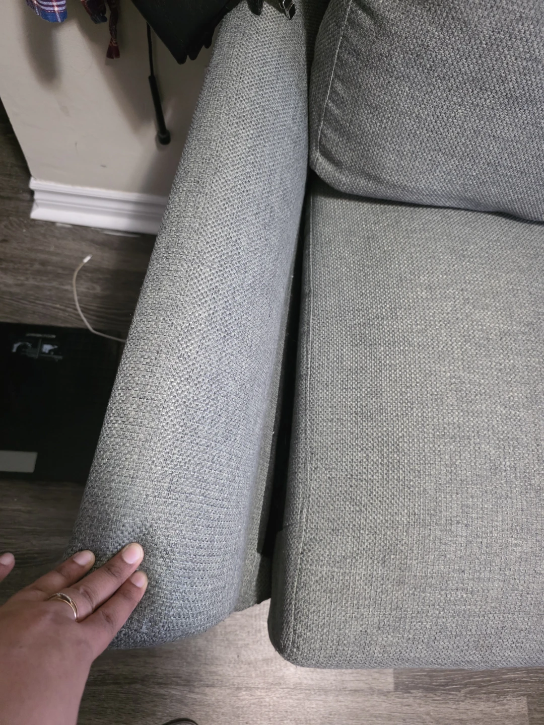 Grey Fabric Sofa with Reversible Chaise - photo 3