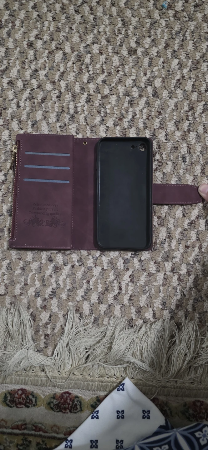 Dark Red Flip Wallet Phone Case with Zipper - photo 2