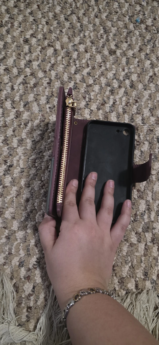 Dark Red Flip Wallet Phone Case with Zipper - photo 3