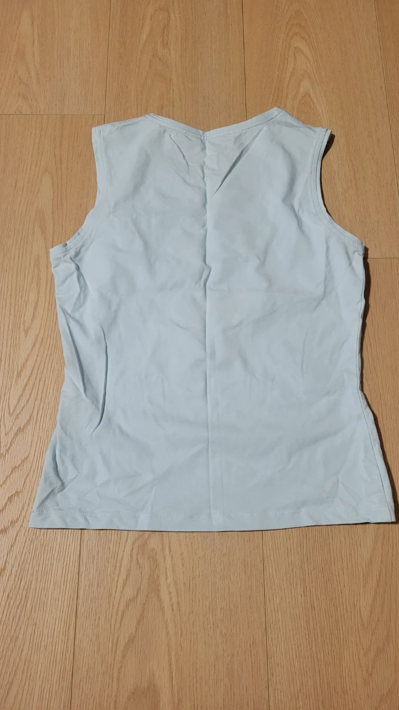 RW & CO. Blue Sleeveless Top with Pink Ribbon Detail - Size P/S - photo 3