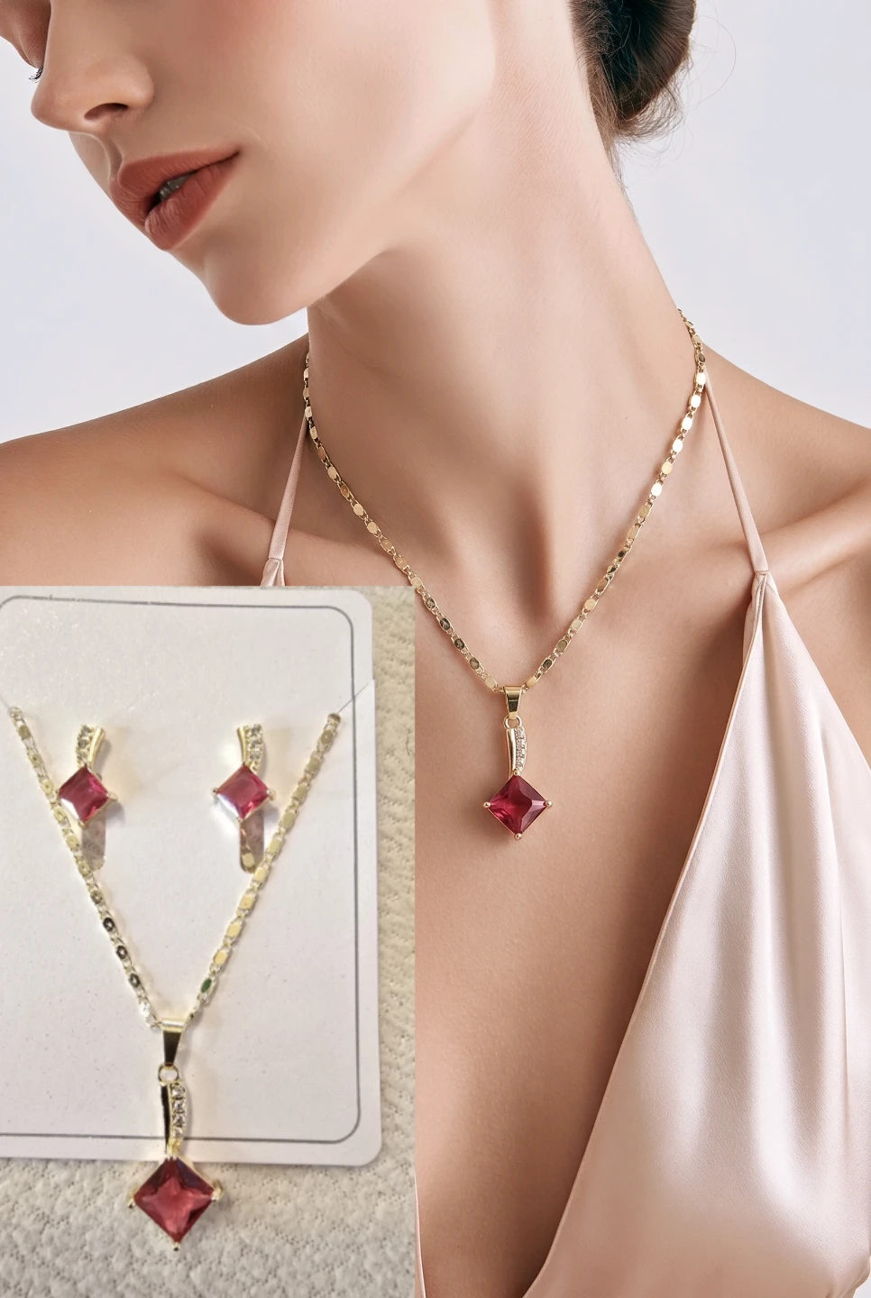 Fashion Jewelry Necklace and Earrings Set - photo 3