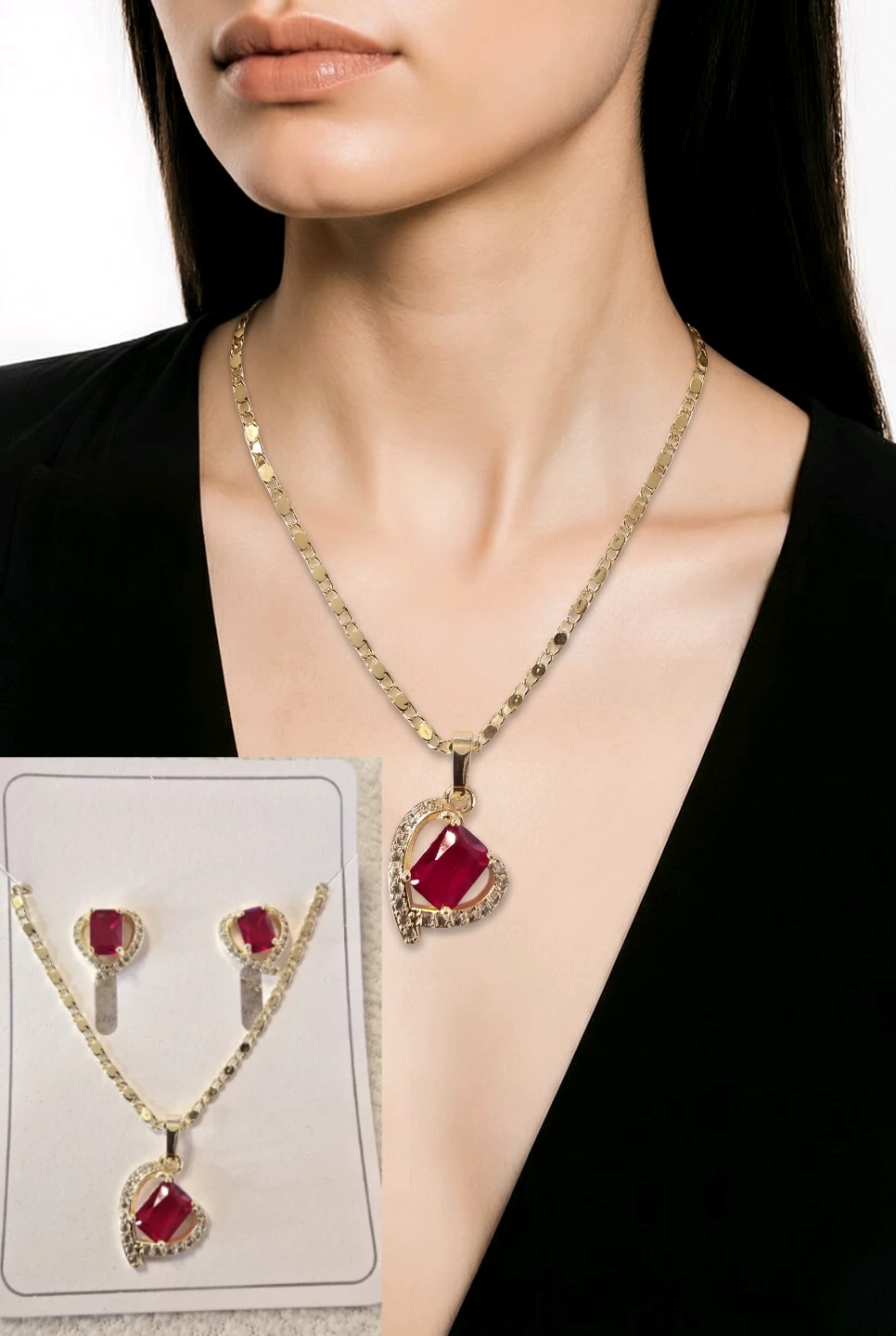 Fashion Jewelry Necklace and Earrings Set - photo 4