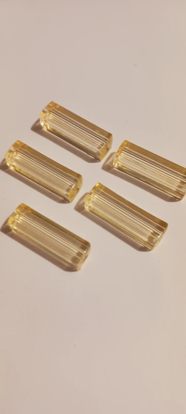 Set of 5 Translucent Yellow Lucite Beads for jewelry making