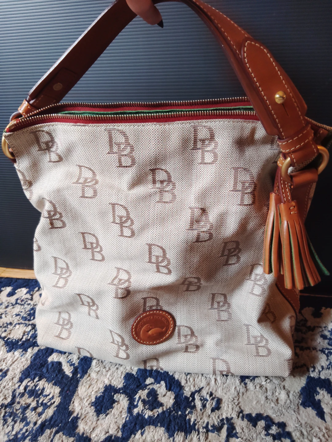 Dooney & Bourke Monogram Canvas Satchel Handbag