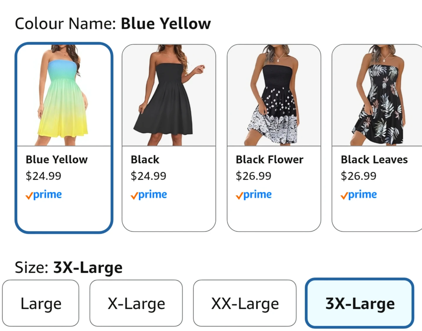 ADOREJOY Women's Strapless Boho Sundress 3X-Large - photo 3