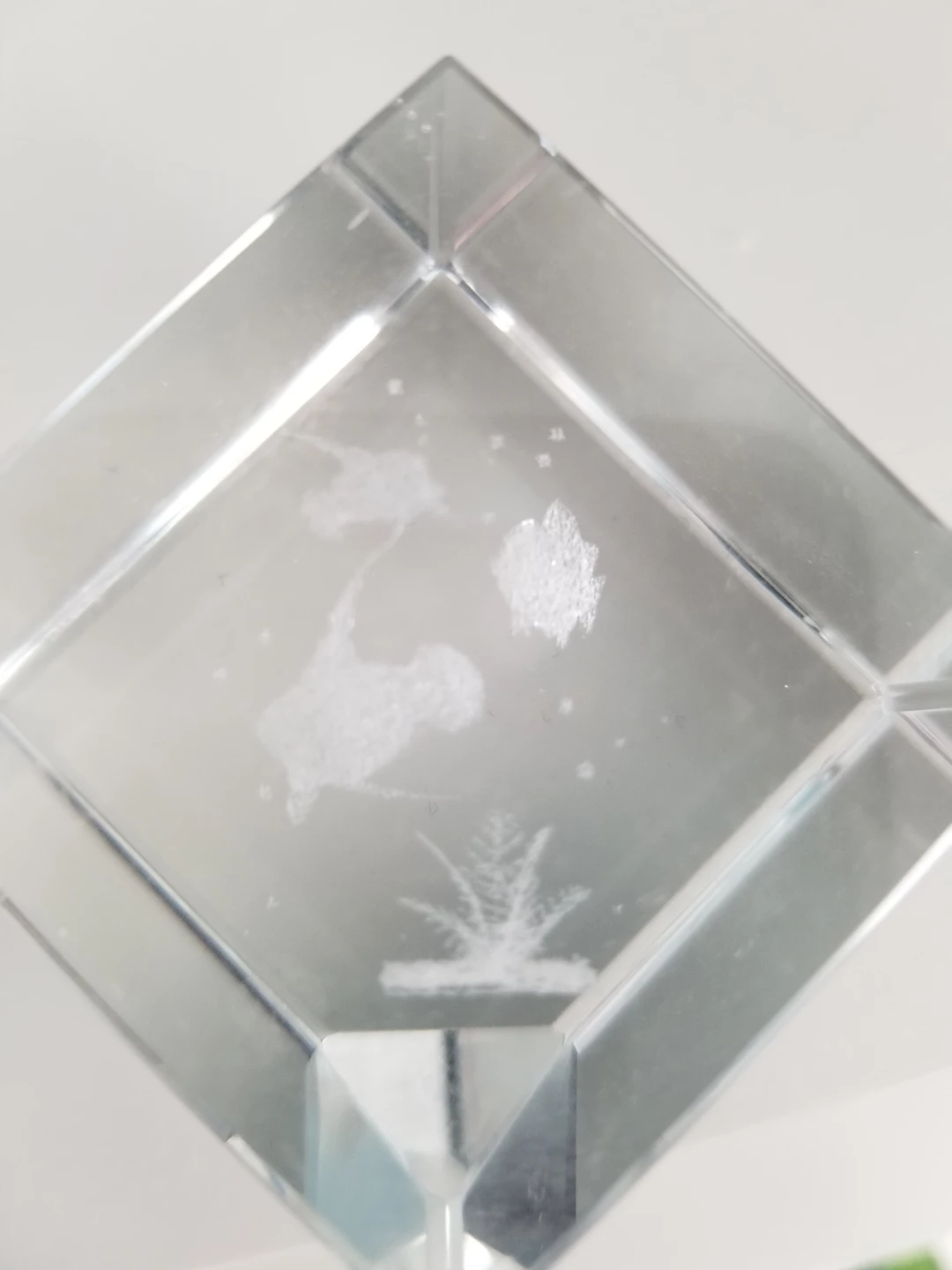 Clear Glass Cube Paperweight - photo 2
