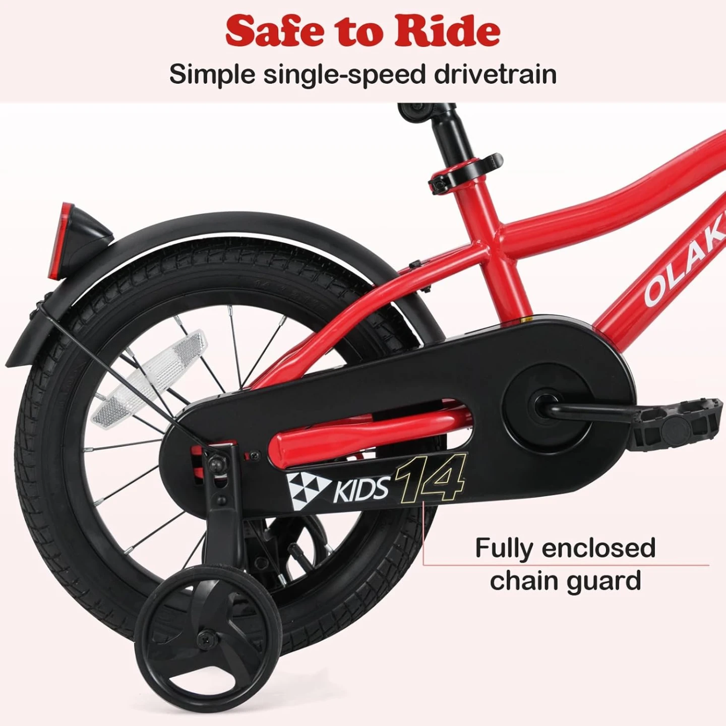 OLAKIDS Kids Bike,14 Inch Toddlers Bicycle with Training Wheels - photo 2