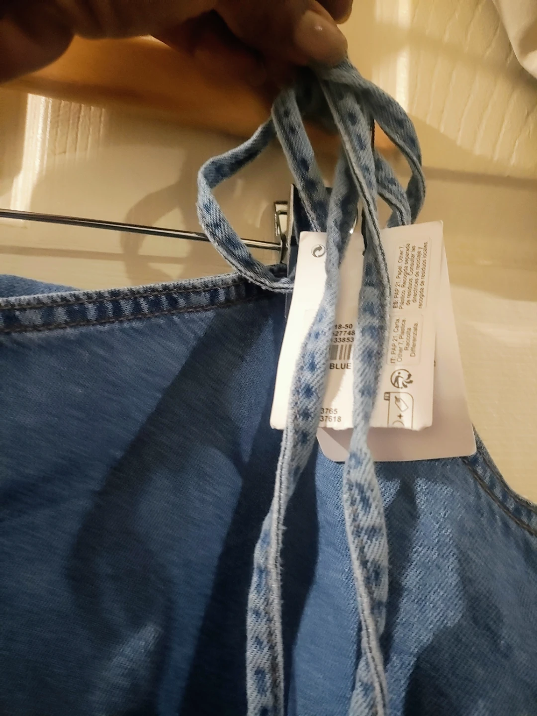 Womens Blue Denim Pinafore blouse size 16 new - photo 3