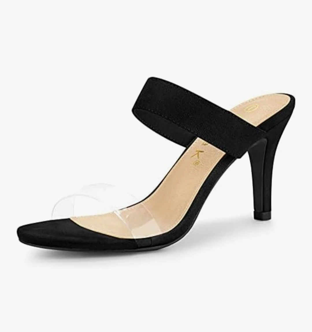 Brand new AllegravK Women's Clear Strap Stilleto Heel Slides - photo 3