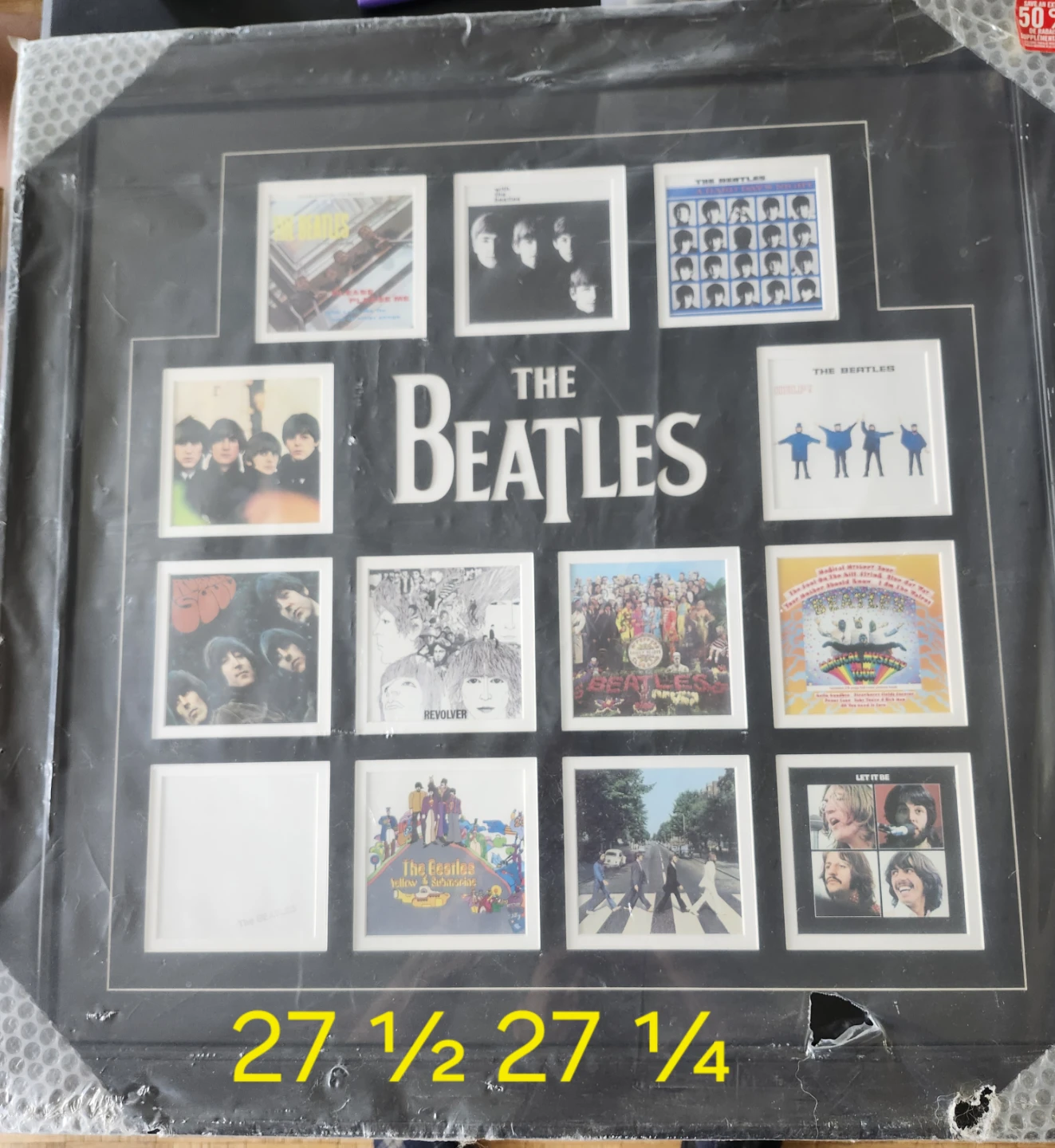 The Beatles Album Cover Collage Framed Art