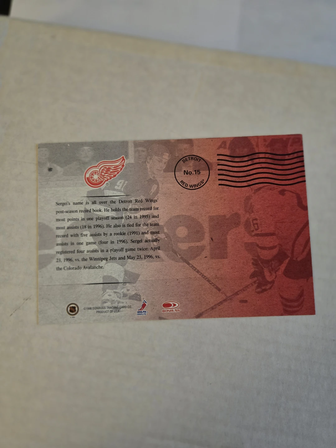 Sergei Fedorov 1997/98 Hockey Card - photo 2