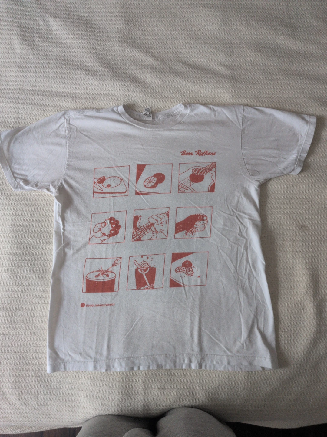 Band Shirt - Born Ruffians White Graphic T-Shirt - medium