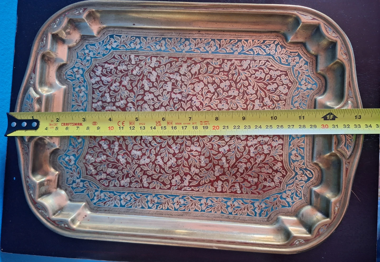 Vintage  Brass Serving Tray - photo 5