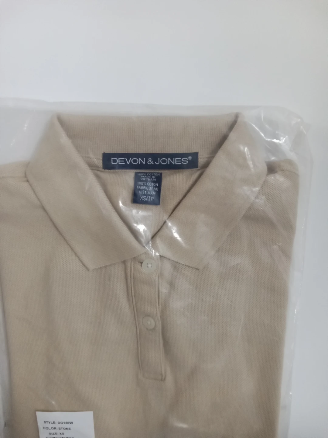 Devon & Jones Women's XS Stone Polo Shirt