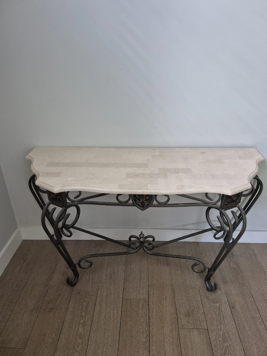 Metal Console Table with Marble Top - photo 2