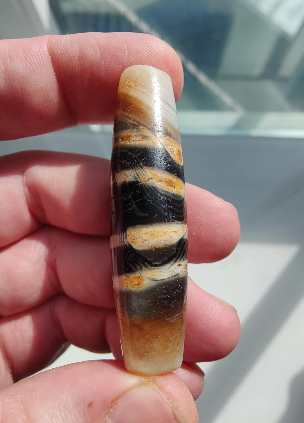 Tibetan Agate Dzi Bead Amulet - photo 2