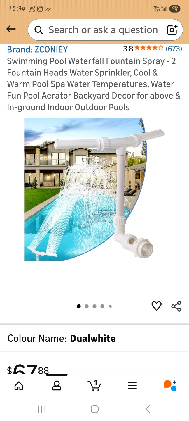 Zconiey Dual Water Sprinkler Fountain for Pools