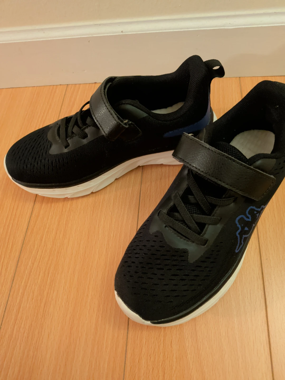 Kappa Kids Black Sneakers with Velcro Straps