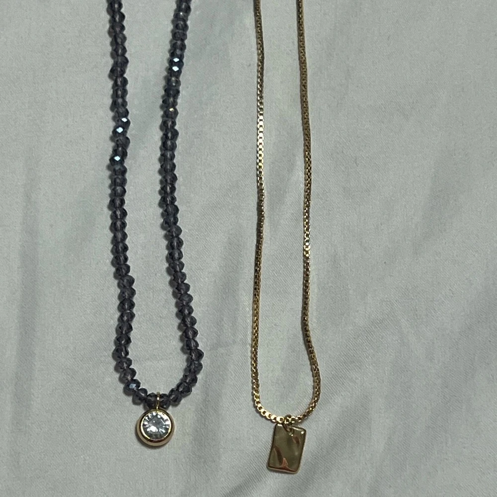 Zara Gold and Purple Pendant Necklace Set - photo 3