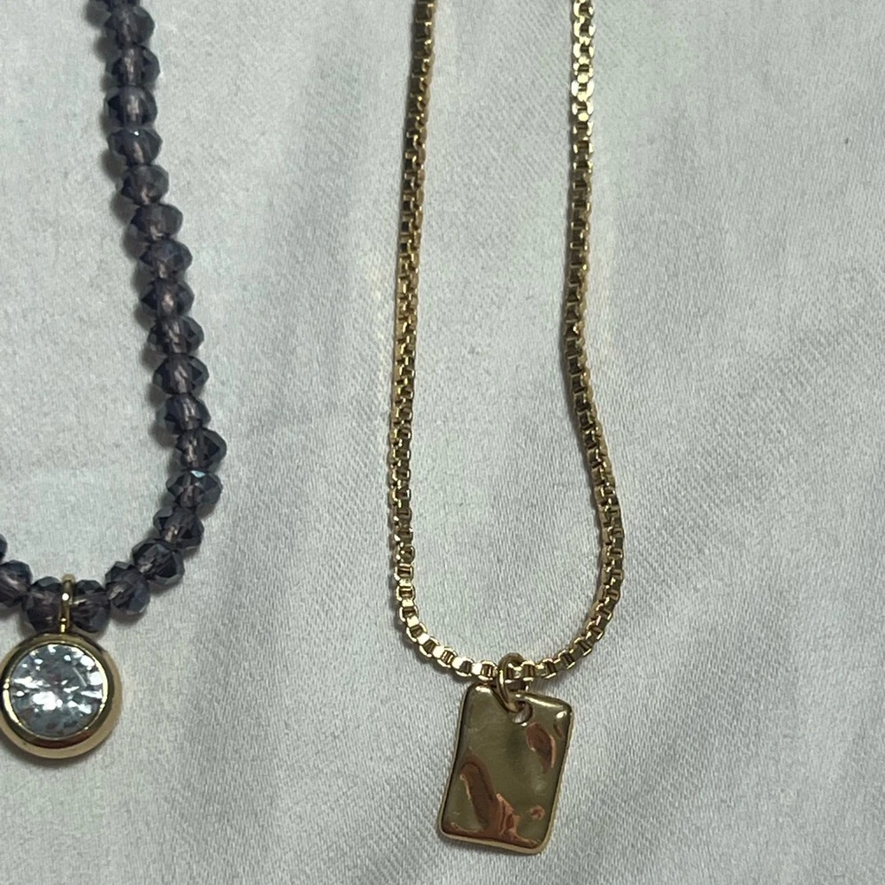 Zara Gold and Purple Pendant Necklace Set - photo 4