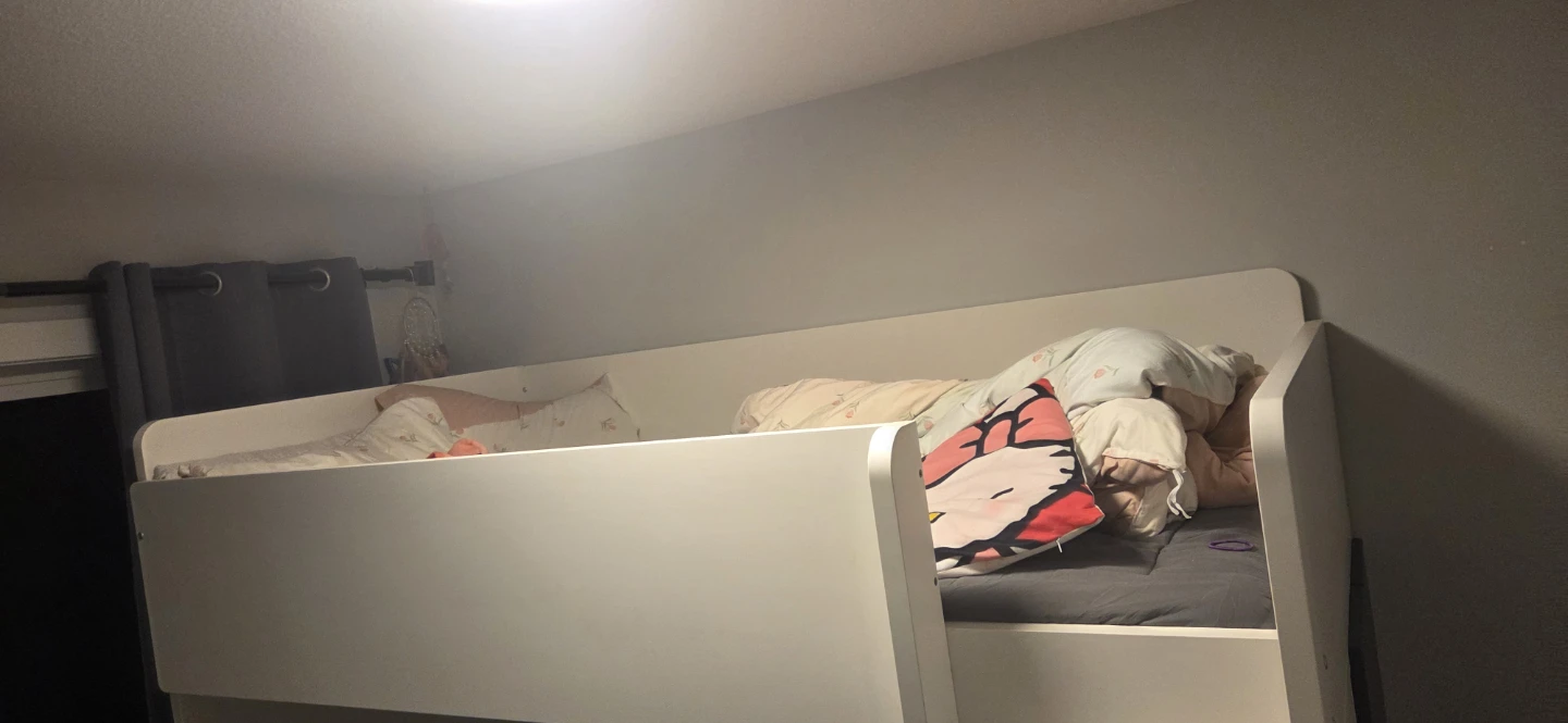 White Loft Bed with Desk and Drawers - photo 3
