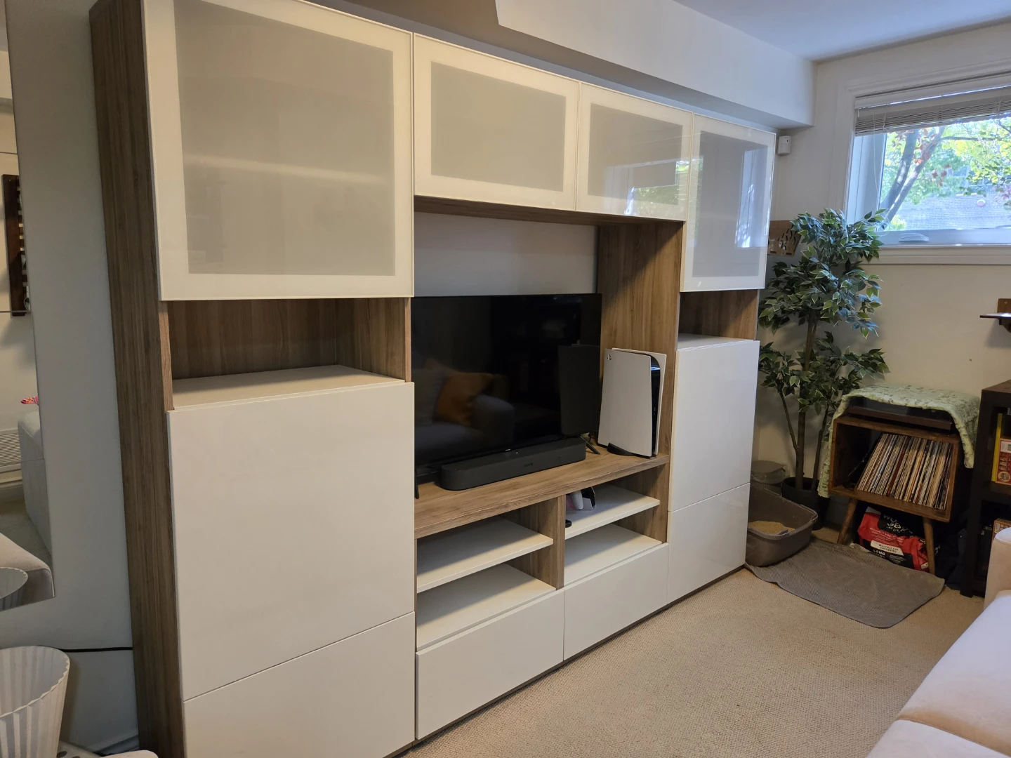 IKEA Entertainment Unit with Storage Cabinets