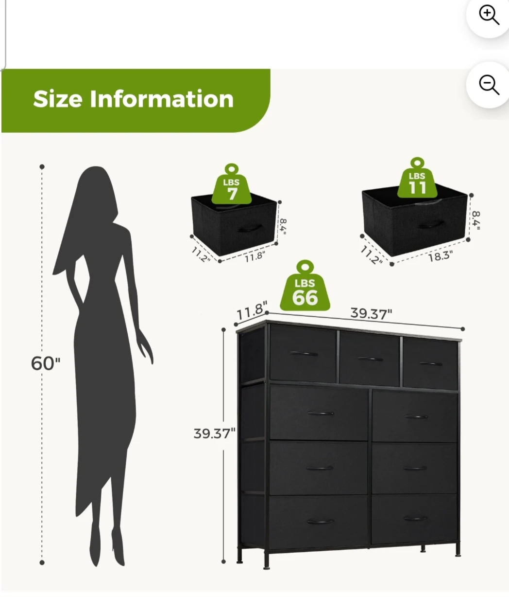 Black Drawer Dresser - photo 2