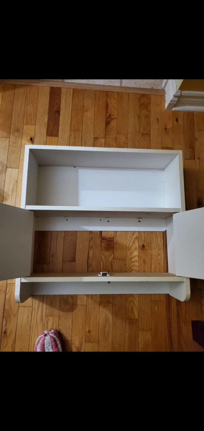 White Wall Shelf with Cabinet - photo 2