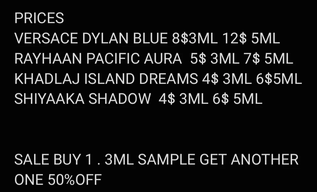 Assorted Perfume Samples - VersaceDylanBlue& more