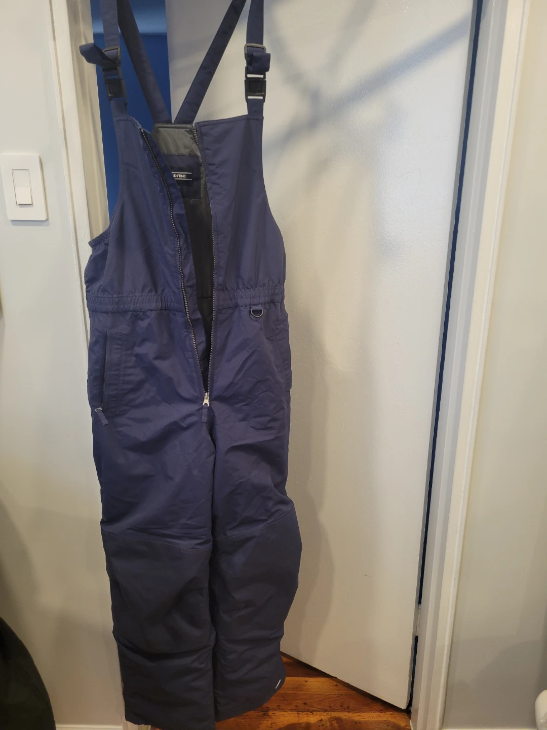 Lands' End Navy Blue Insulated Ski Overalls - Youth M