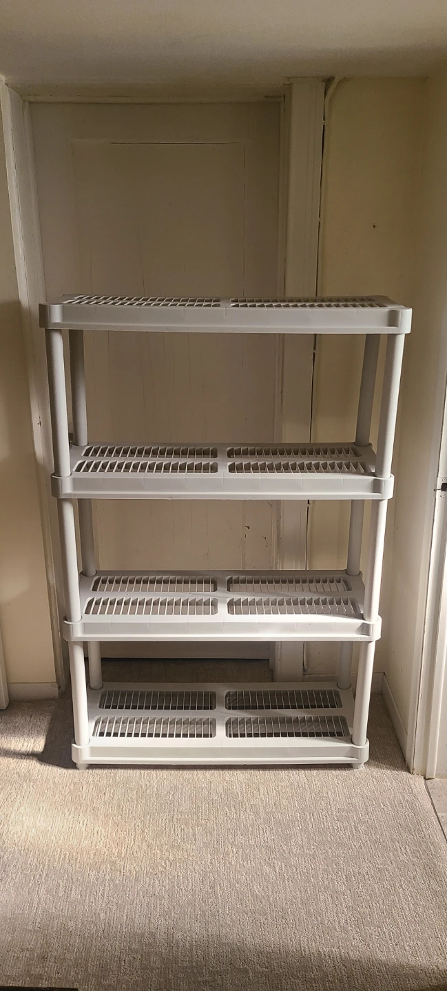 Plastic Shelving Unit / 4 Tier Shelf - Clean, Like New! - photo 2