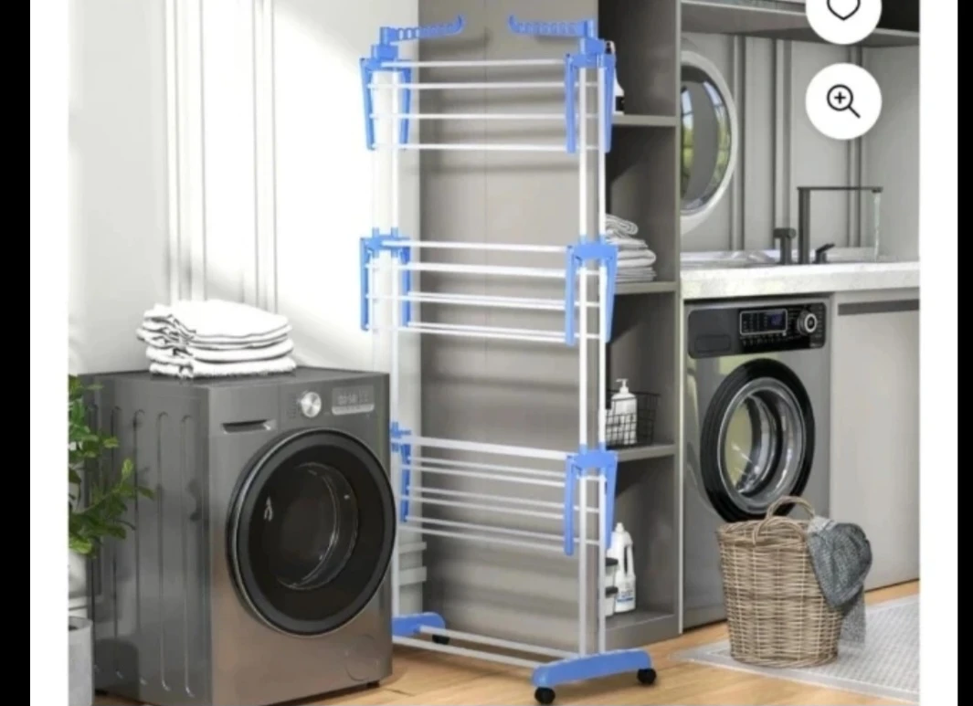 🔥🔥HomeCom Rolling Drying Rack - 3-Tier