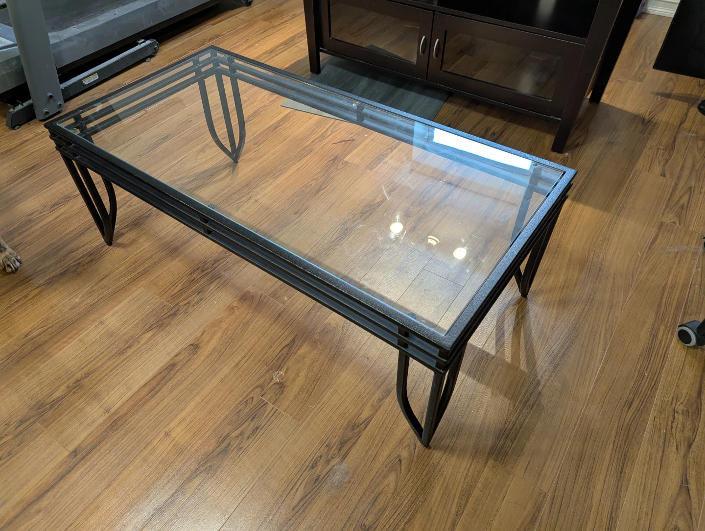 Glass Top Coffee Table with Metal Frame - photo 3