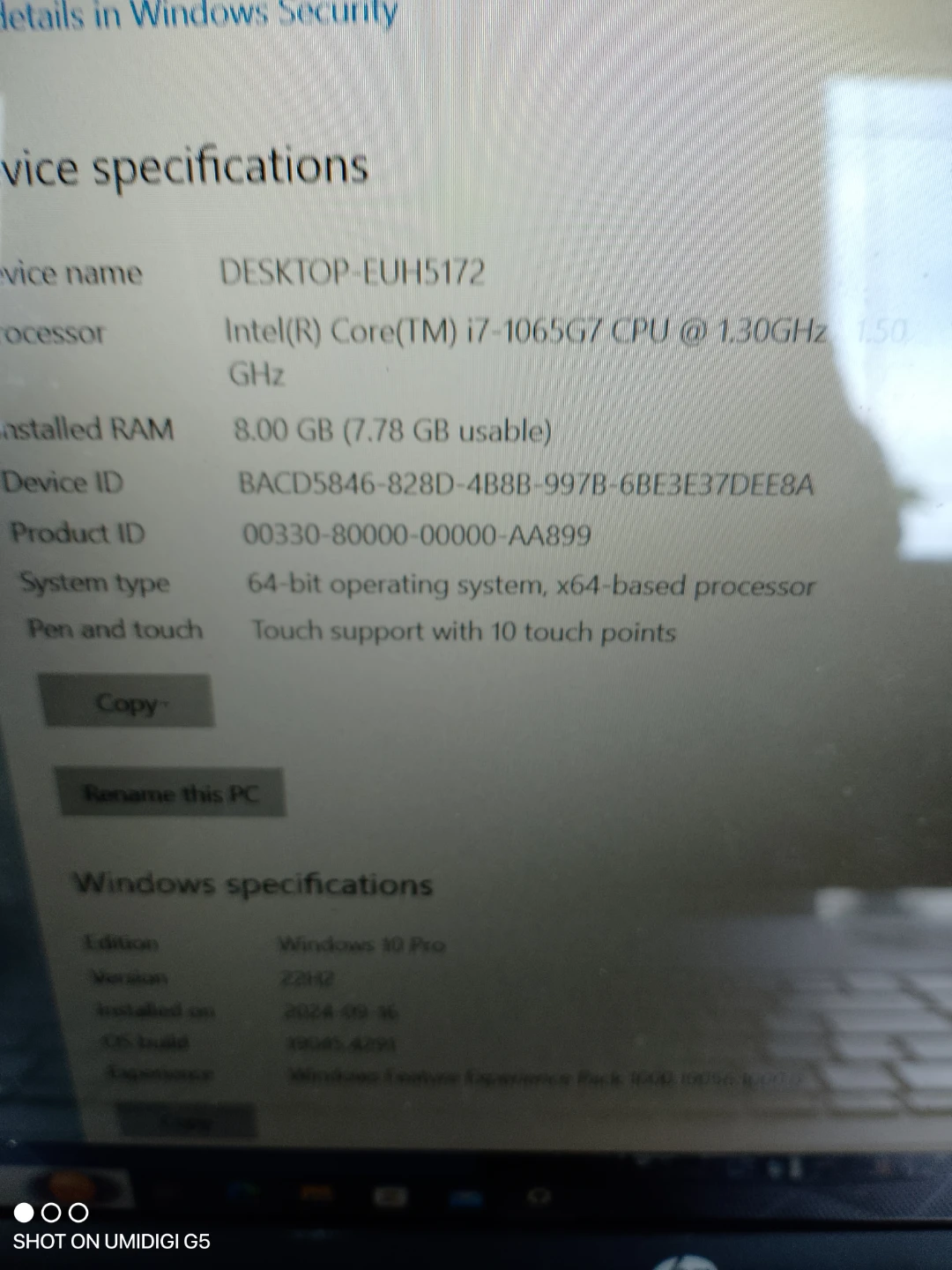 HP Laptop - Intel Core i7, 8GB RAM, 476GB SSD