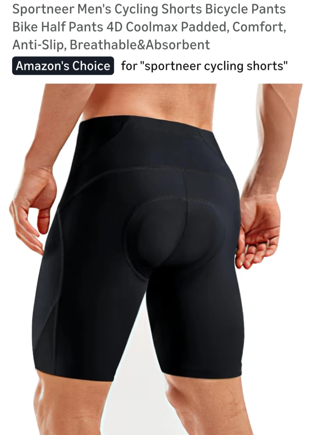BNWT Men's Cycling Shorts Black Size L