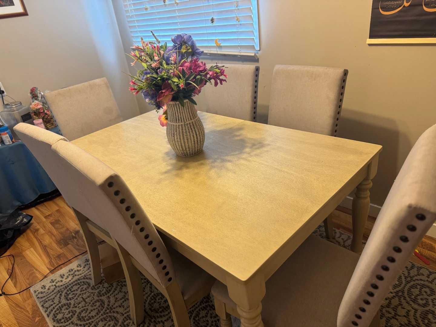 6 Person Wooden Dining Table with 6 Chairs - photo 3