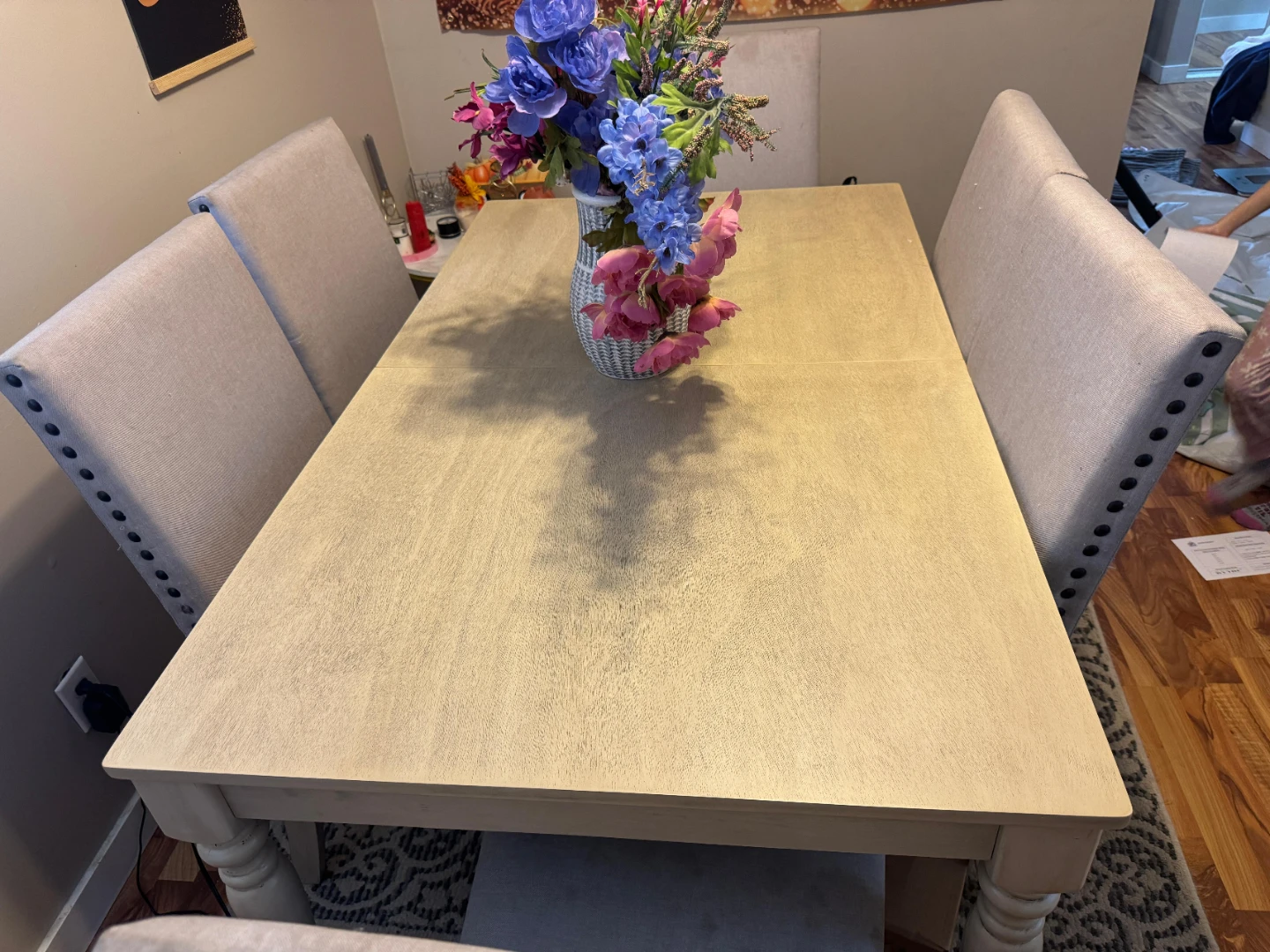 6 Person Wooden Dining Table with 6 Chairs - photo 4