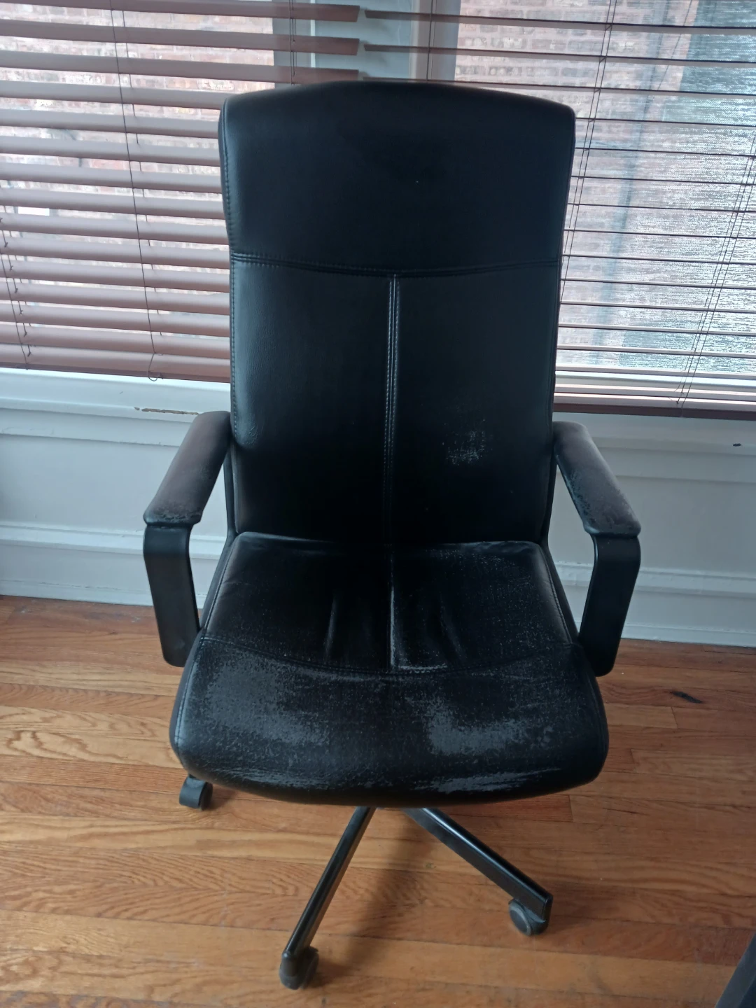 Black Faux Leather Office Chair