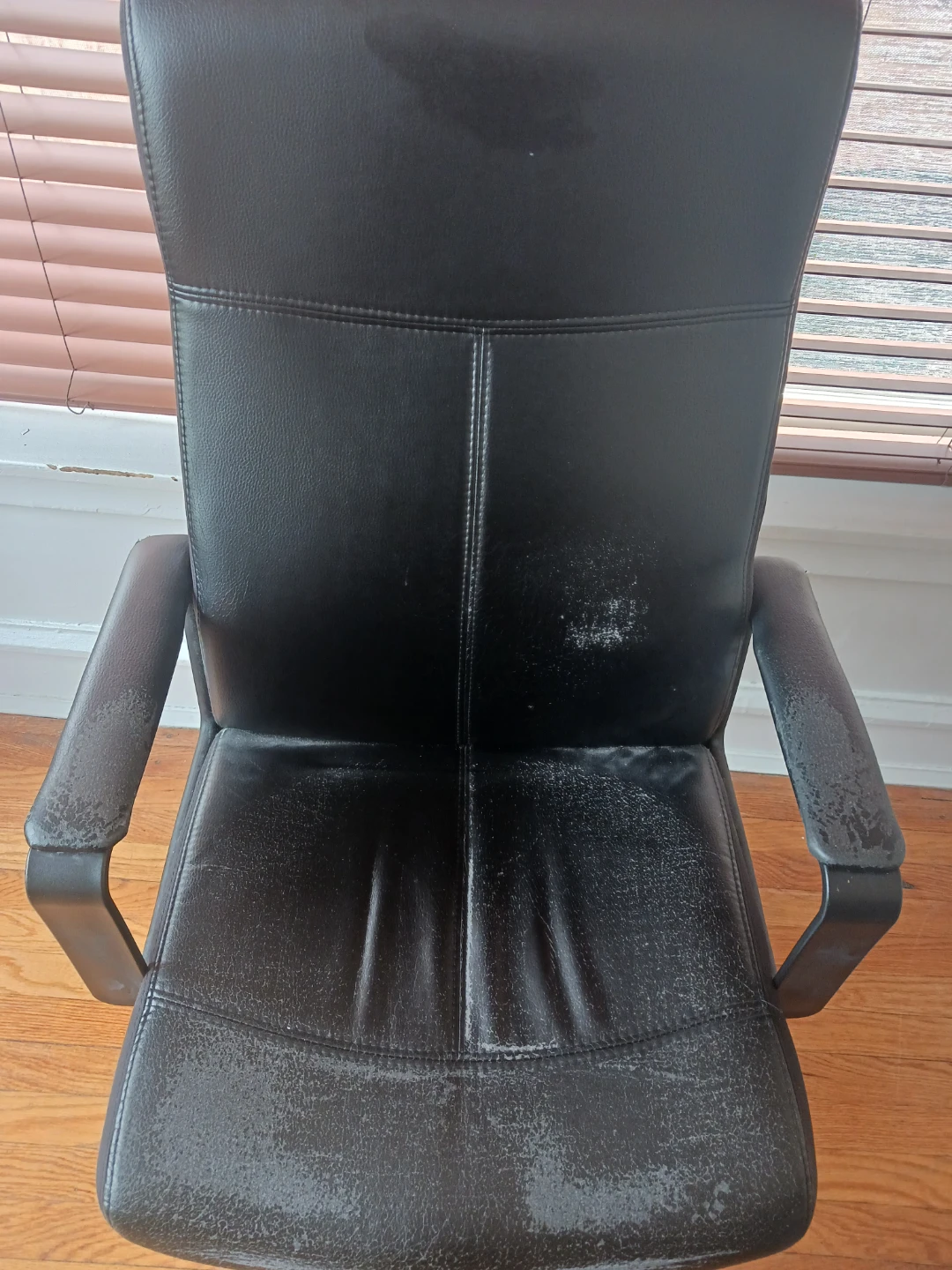 Black Faux Leather Office Chair - photo 2