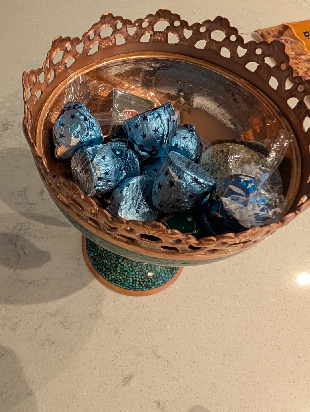 Copper and Turquoise Decorative Bowl/ serving - photo 4