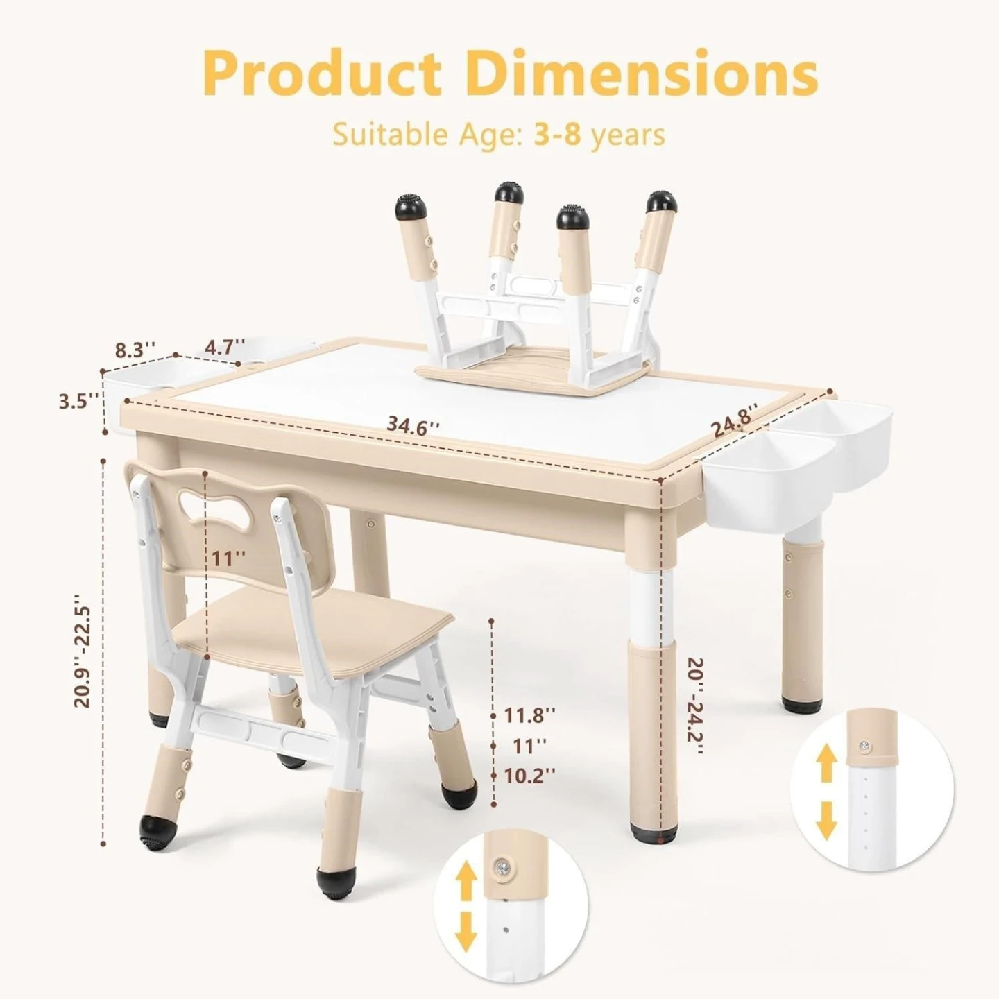 Kids Activity Table and Chair Set - Adjustable Height - photo 2