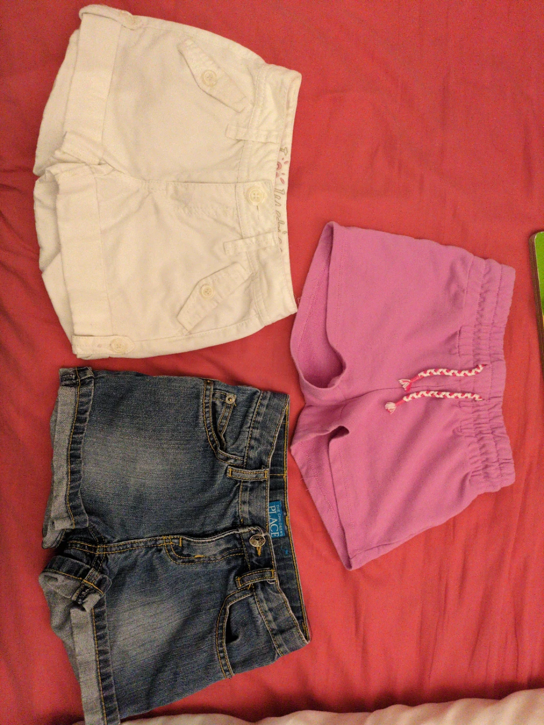Girls' Shorts Bundle - White, Pink, Denim