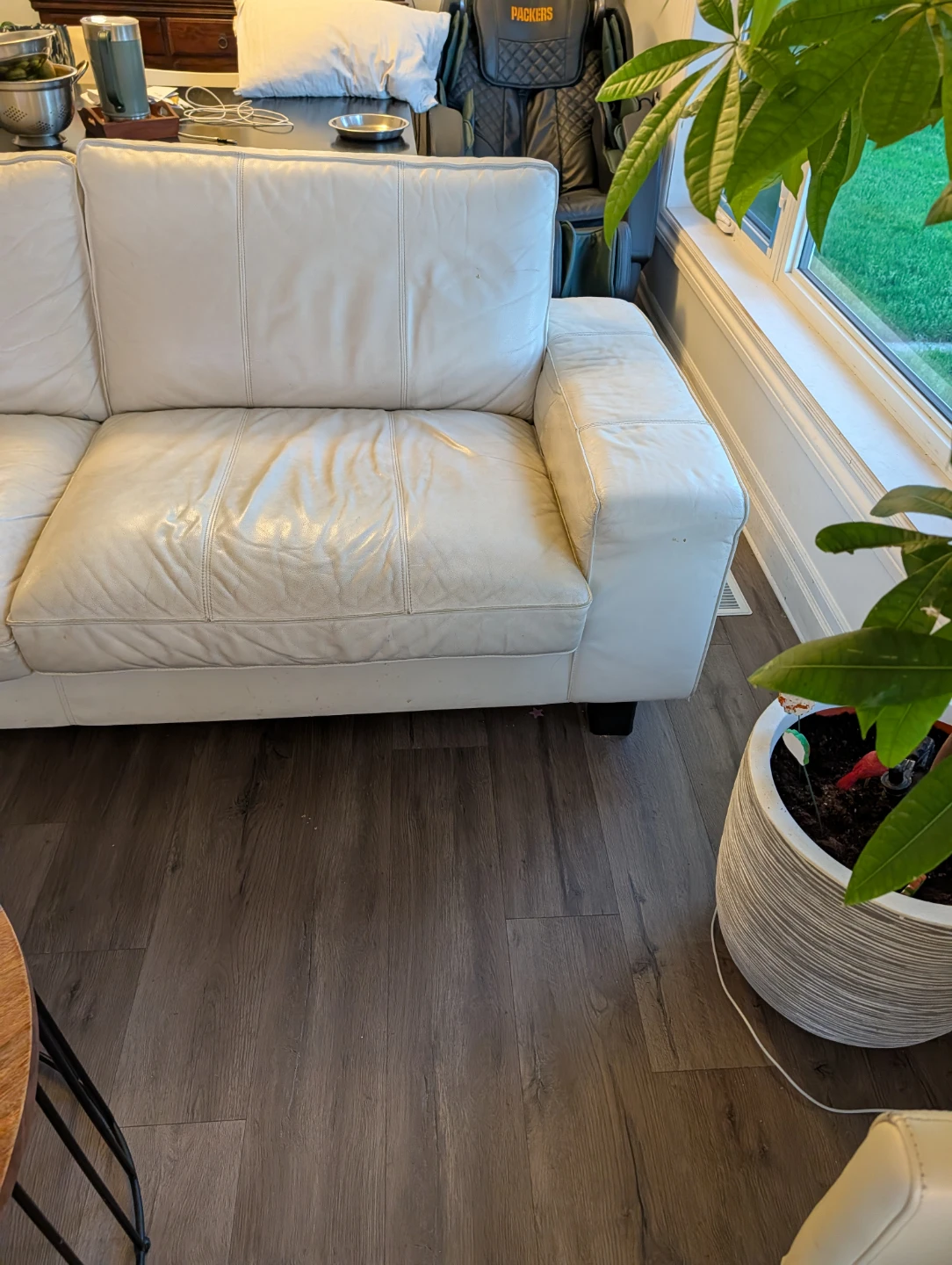 White Leather Sofa 300 obo - photo 2